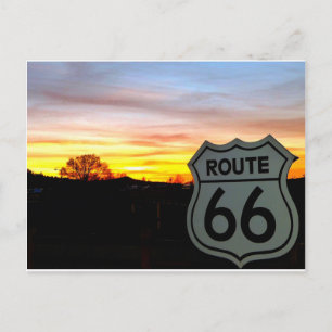 Carte Postale Route 66 au coucher du soleil