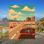 Carte Postale Route 66 Classic Road Trip Vintage<br><div class="desc">Parcourez l'emblématique Route 66 avec cette carte postale vintage avec une voiture classique sur la route. S'étendant de Chicago à Père Noël Monica, la Route 66 est la route américaine la plus emblématique, remplie d'aventure, de nostalgie et de vues innombrables sur l'autoroute. Avec son design rétro, cette carte postale capte...</div>