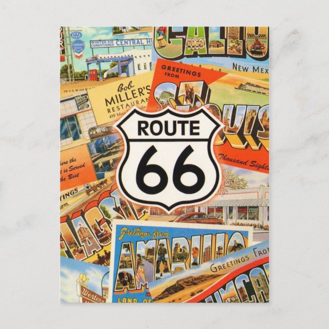 Carte Postale  Route 66 Colorful Postcard (Devant)
