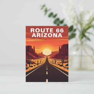 Carte Postale Route 66 Désert d'Arizona Voyage Vintage