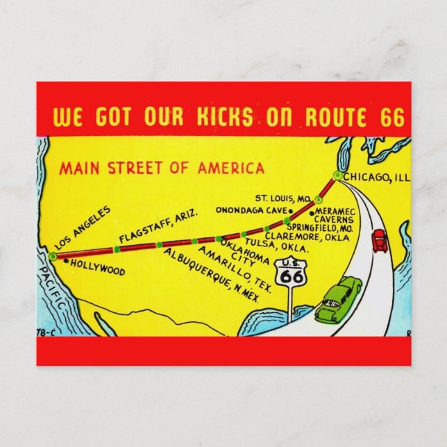 Carte postale Route 66 - On s'éclate (Devant)