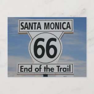Carte Postale Route 66 Père Noël Monica California