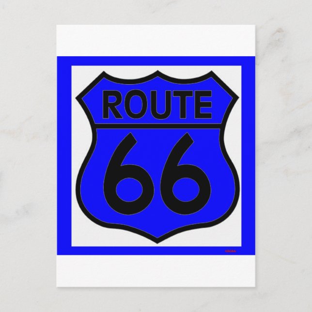 Carte Postale Route 66 Personnaliser bleue ! (Devant)