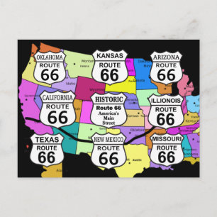Carte Postale Route 66 POSTCARD