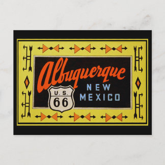 Carte Postale Route 66 - Vintage voyage Albuquerque Nouveau-Mexi