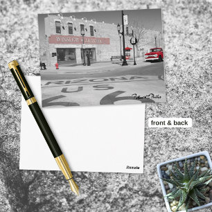 Carte Postale Route 66 Winslow Arizona Photo Éclaboussure Rouge