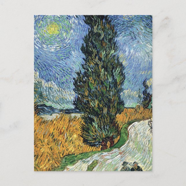 Carte Postale Route avec cyprès de Van Gogh Impressionnisme (Devant)