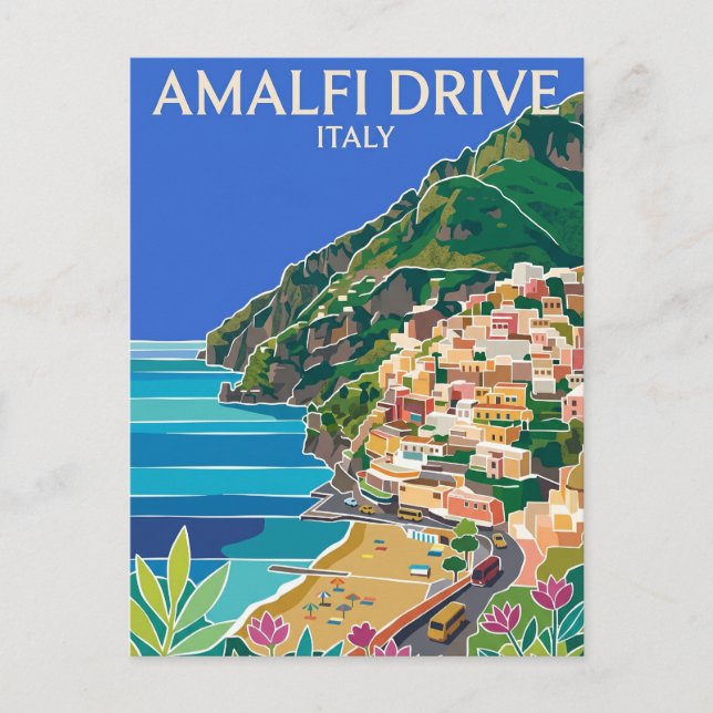 Carte Postale Route d'Amalfi Italie (Devant)