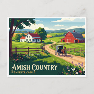 Carte Postale Route de la ferme amish Intercourse Pennsylvanie