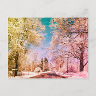 Carte Postale Route de neige Vermont 1