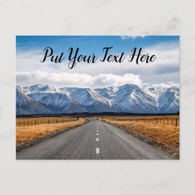 Carte Postale Route de Nouvelle-Zélande | Long Stright Road | Vo (Devant)