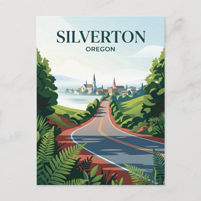 Carte Postale Route de Silver Falls USA (Devant)