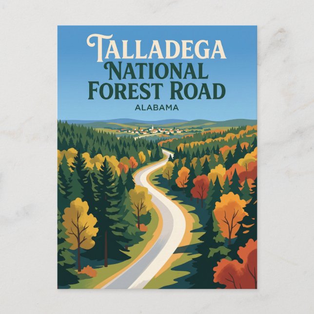 Carte Postale Route de Talladega National Forest Alabama (Devant)