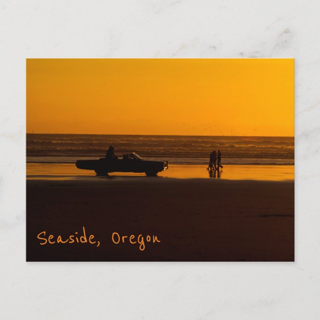 Carte Postale Route du soleil couchant sur la plage (Devant)