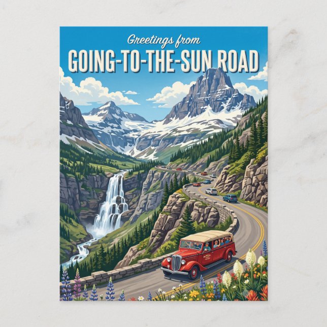 Carte Postale Route Going-to-the-Sun Montana (Devant)