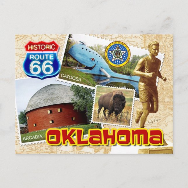 Carte Postale Route historique 66, Oklahoma (Devant)