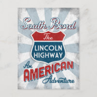 Route Lincoln Sud Amérique Vintage Indiana