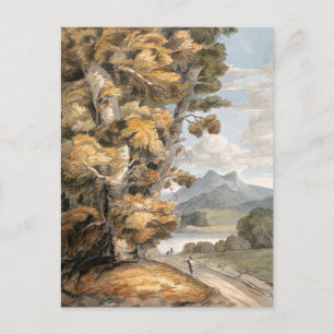 Carte Postale Route pittoresque, Arbres, Lac et Montagne Art Vin