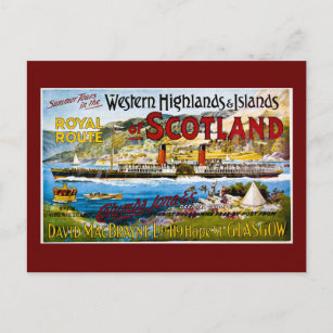 Carte Postale Route royale d'Écosse Visites d'été Vintage