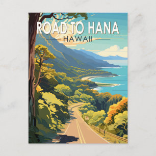 Carte Postale Route vers Hana Maui Hawaii Travel Art Vintage