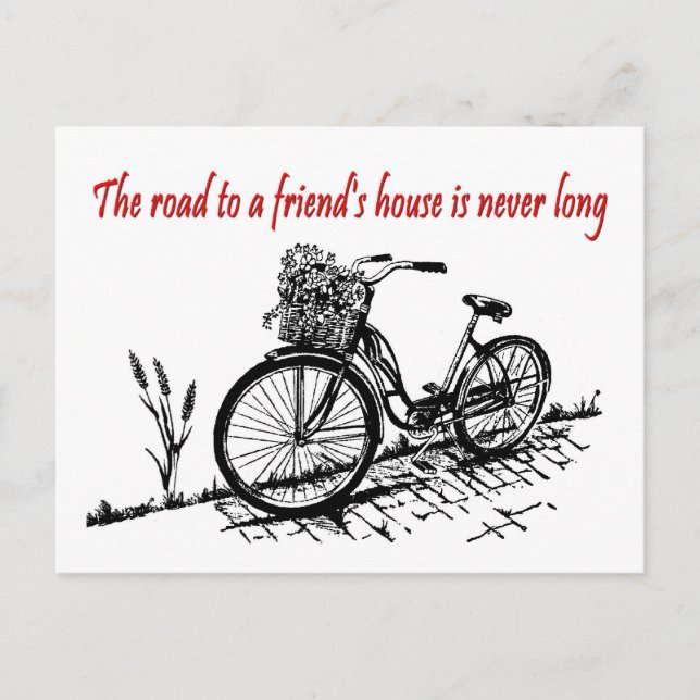 Carte Postale Route vers une maison d'amis (Devant)