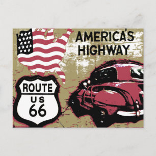 Carte Postale Route vintage US 66
