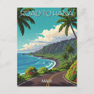 Carte Postale Route vintage vers Hana Maui Hawaii Voyage