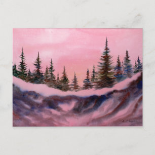 Carte postale Routes de campagne "Neige rose douce