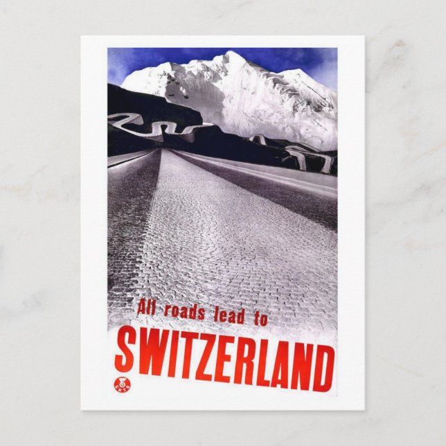 Carte Postale Routes de Suisse vintage (Devant)