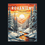 Carte Postale Rovaniemi Finland Voyage Art Rétro<br><div class="desc">Rovaniemi conception de voyage rétro vectoriel. Rovaniemi est la capitale de la Laponie,  dans le nord de la Finlande.</div>