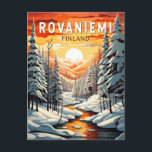 Carte Postale Rovaniemi Finland Voyage Art Rétro<br><div class="desc">Rovaniemi conception de voyage rétro vectoriel. Rovaniemi est la capitale de la Laponie,  dans le nord de la Finlande.</div>