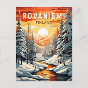 Carte Postale Rovaniemi Finland Voyage Art Rétro