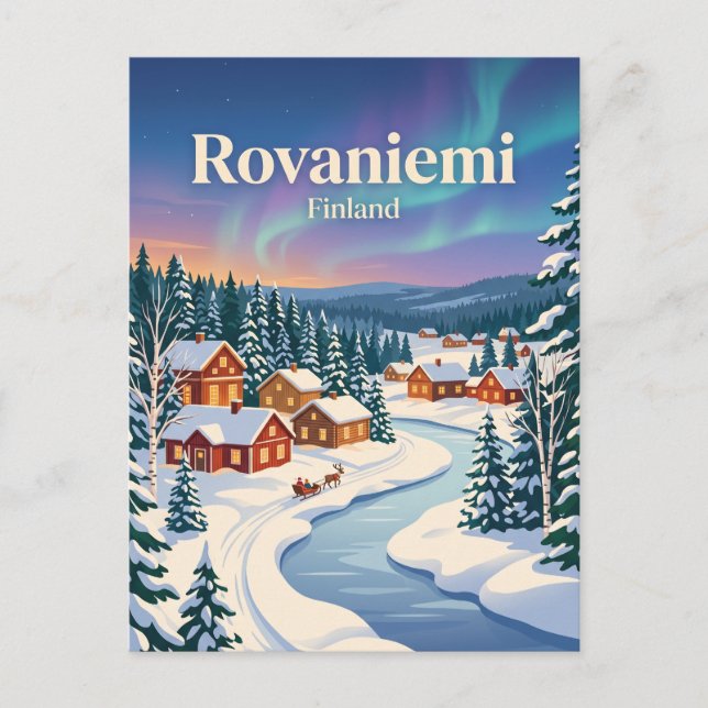Carte Postale Rovaniemi, Finlande, hiver (Devant)