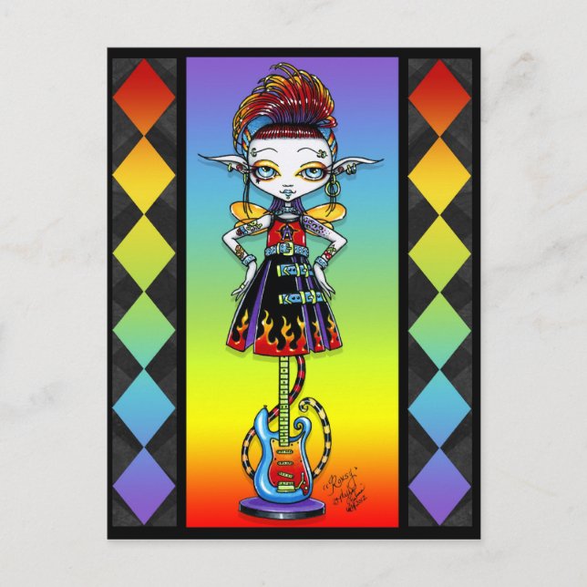 Carte Postale Roxsy Pixie Stick Psychobilly Rainbo (Devant)