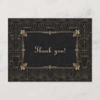 Royal Fleur-de-Lis Art Déco 1920 Merci Mariage