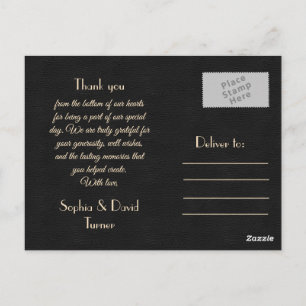 Carte Postale Royal Gold Noir Gatsby Mariage Merci