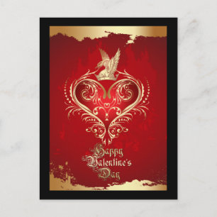 Carte postale Royal Heart Red et Gold Valentine