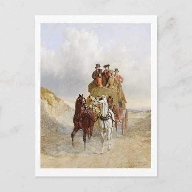 Carte Postale Royal Mail Coach on the Road, 1841 (oil on pan (Devant)