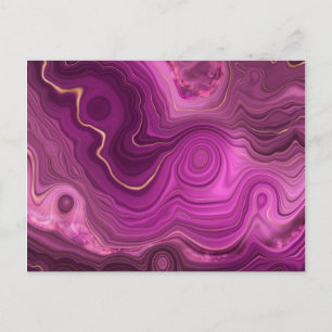 Carte Postale Royal Purple Et Gold Agate Abstrait