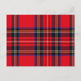 Carte Postale Royal Stewart tartan rouge noir plaid