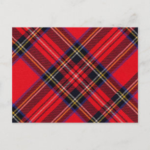 Carte Postale Royal Stewart tartan rouge noir plaid
