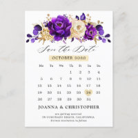 Royal violet violet or Floral Enregistrer la date