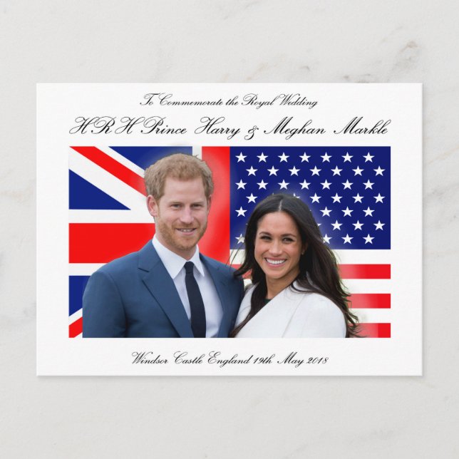 Carte Postale Royal Wedding Prince Harry and Meghan Markle (Devant)