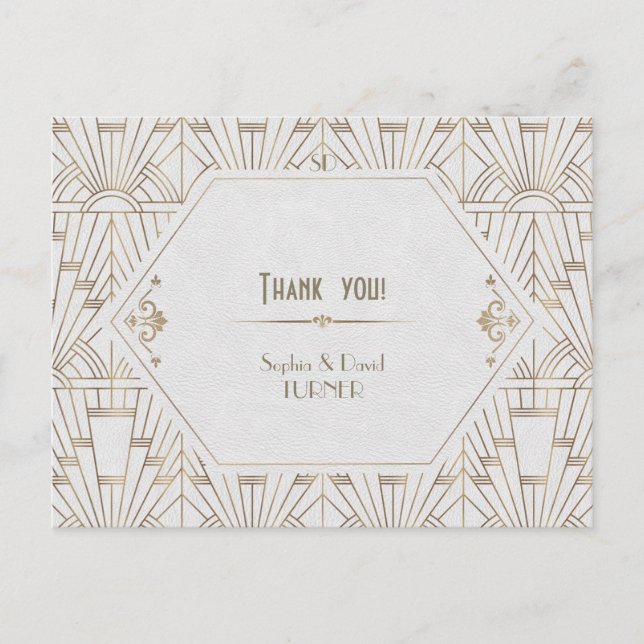 Carte Postale Royal White Gold Grand Merci Mariage (Devant)