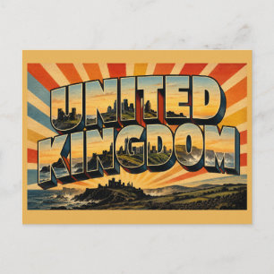 Carte Postale Royaume-Uni UK Art de voyage vintage