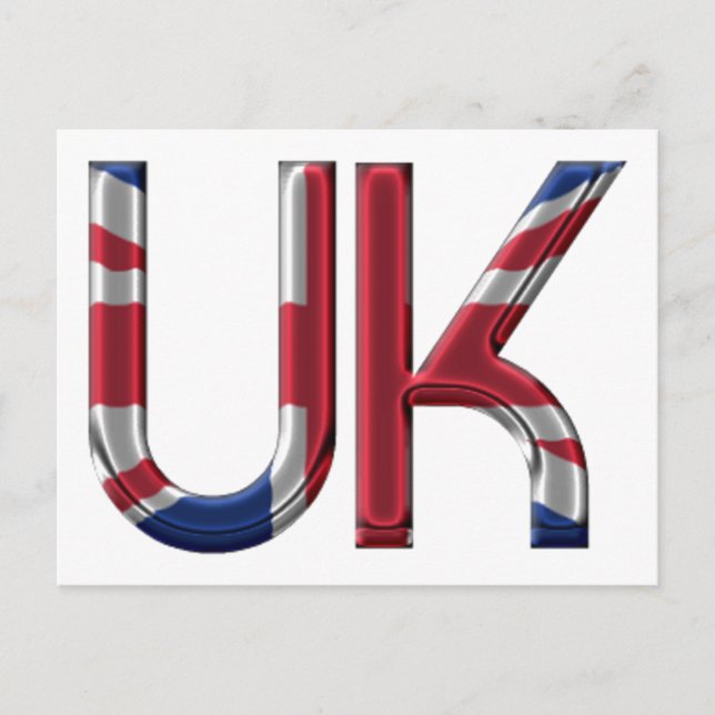 Carte Postale Royaume-Uni Union Jack British Drapeau Typographie (Devant)