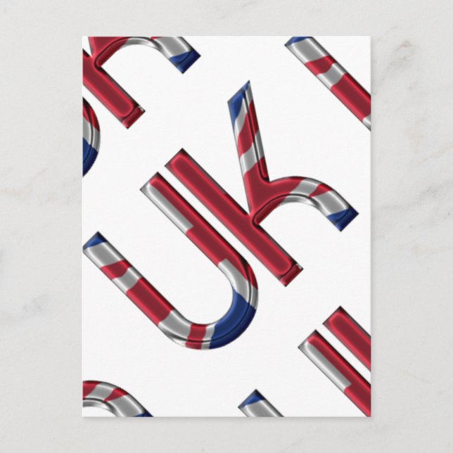 Carte Postale Royaume-Uni Union Jack British Drapeau Typographie (Devant)