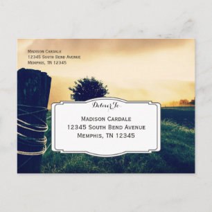 Carte postale RSVP après mariage de clôture de cam