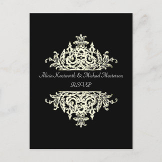 Carte postale RSVP baroque noir et blanc