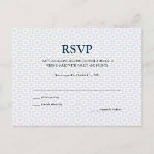 Carte postale RSVP   Barre/Bat mitzvah à motifs pr